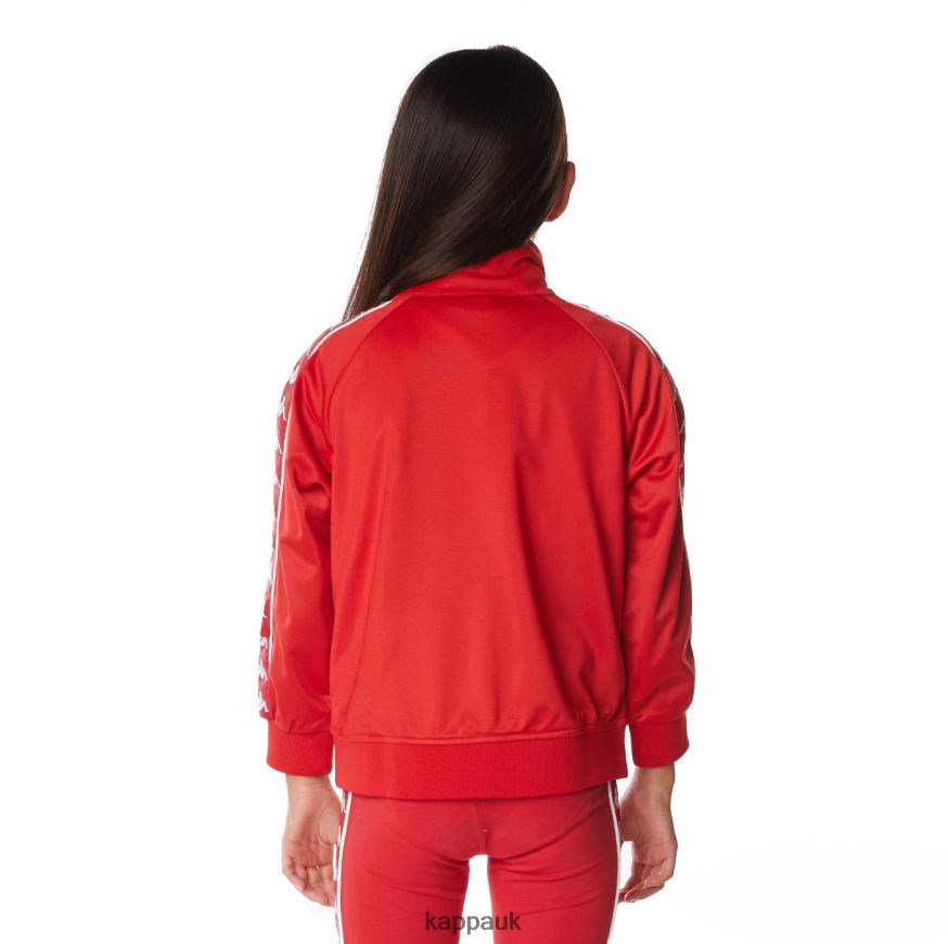 Kappa Kids 222 Banda Anniston Track Jacket Red White 408H4N407 - Kappa Trainers UK