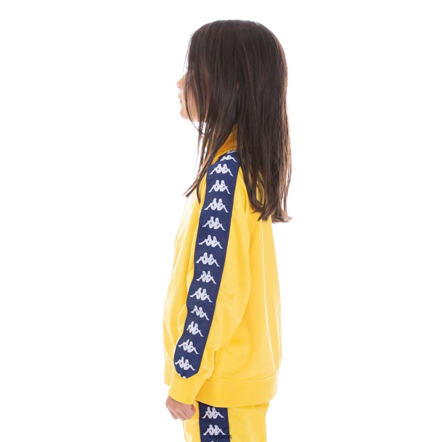 Kappa Kids 222 Banda Anniston Track Jacket Yellow Blue White 408H4N451 - Kappa UK