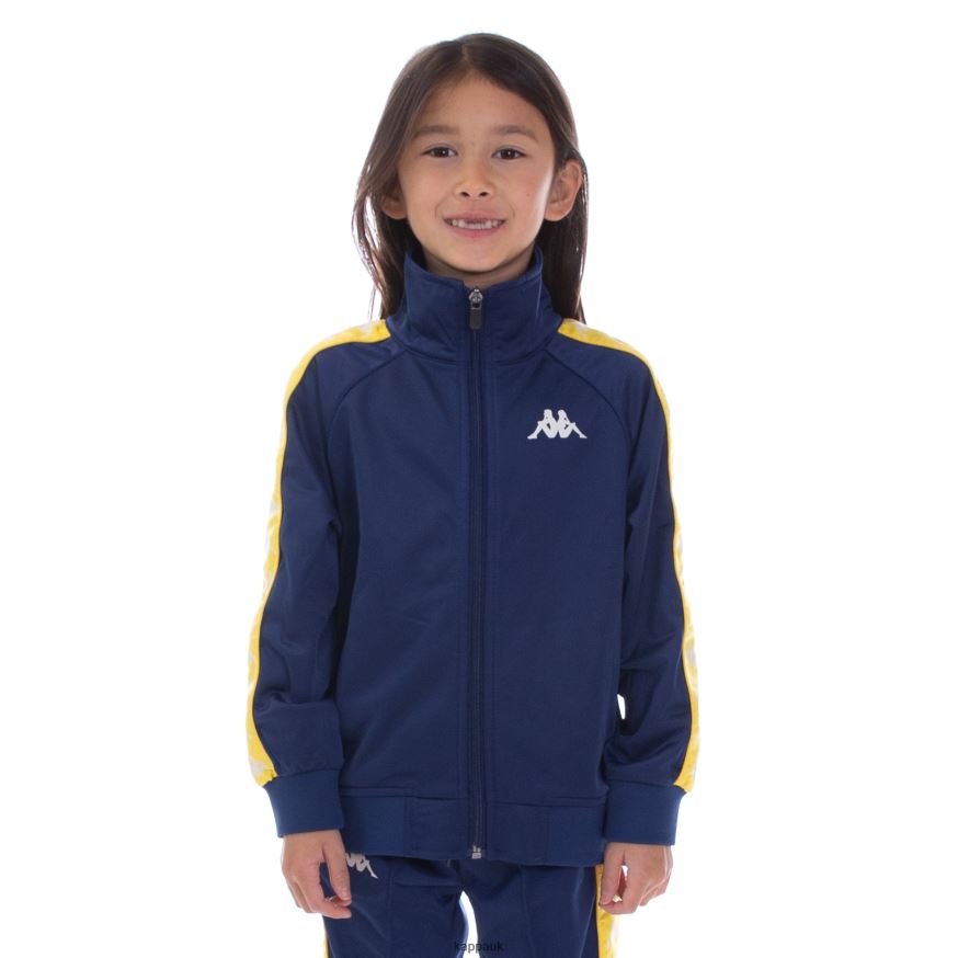Kappa Kids 222 Banda Anniston Track Jacket Yellow Blue White 408H4N451 - Kappa UK