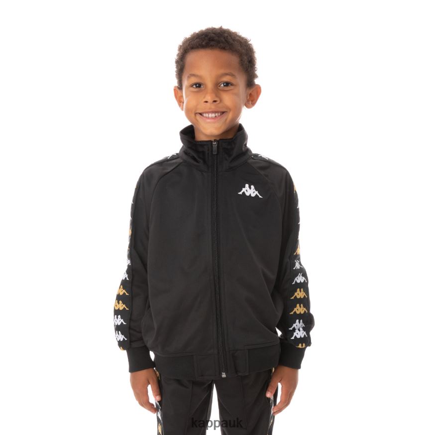 Kappa Kids 222 Banda Annistonin Track Jacket Black Smoke 408H4N438 - Kappa Tracksuit UK