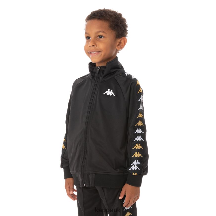 Kappa Kids 222 Banda Annistonin Track Jacket Black Smoke 408H4N438 - Kappa Tracksuit UK
