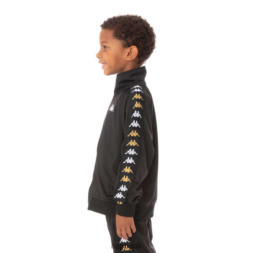 Kappa Kids 222 Banda Annistonin Track Jacket Black Smoke 408H4N438 - Kappa Tracksuit UK