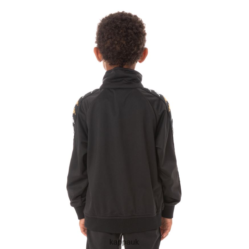 Kappa Kids 222 Banda Annistonin Track Jacket Black Smoke 408H4N438 - Kappa Tracksuit UK