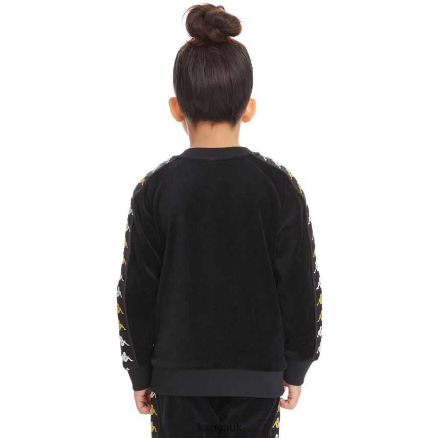 Kappa Kids 222 Banda Benettin Track Jacket Black Smoke 408H4N435 - Kappa Tracksuit UK