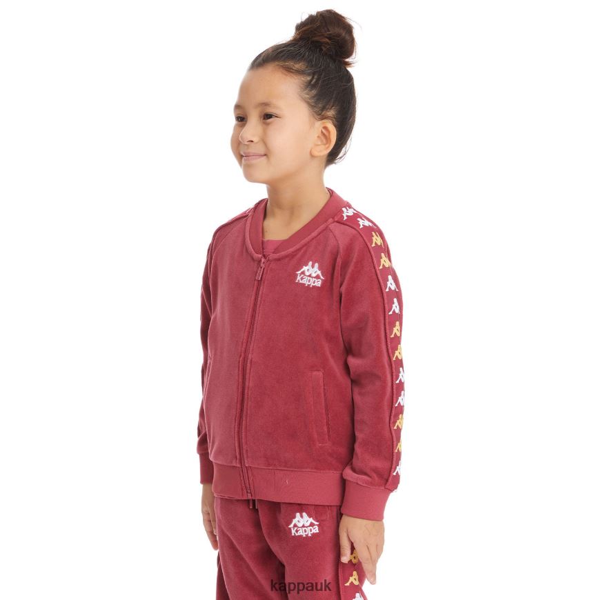 Kappa Kids 222 Banda Benettin Track Jacket Burgundy 408H4N440 - Kappa Trainers UK
