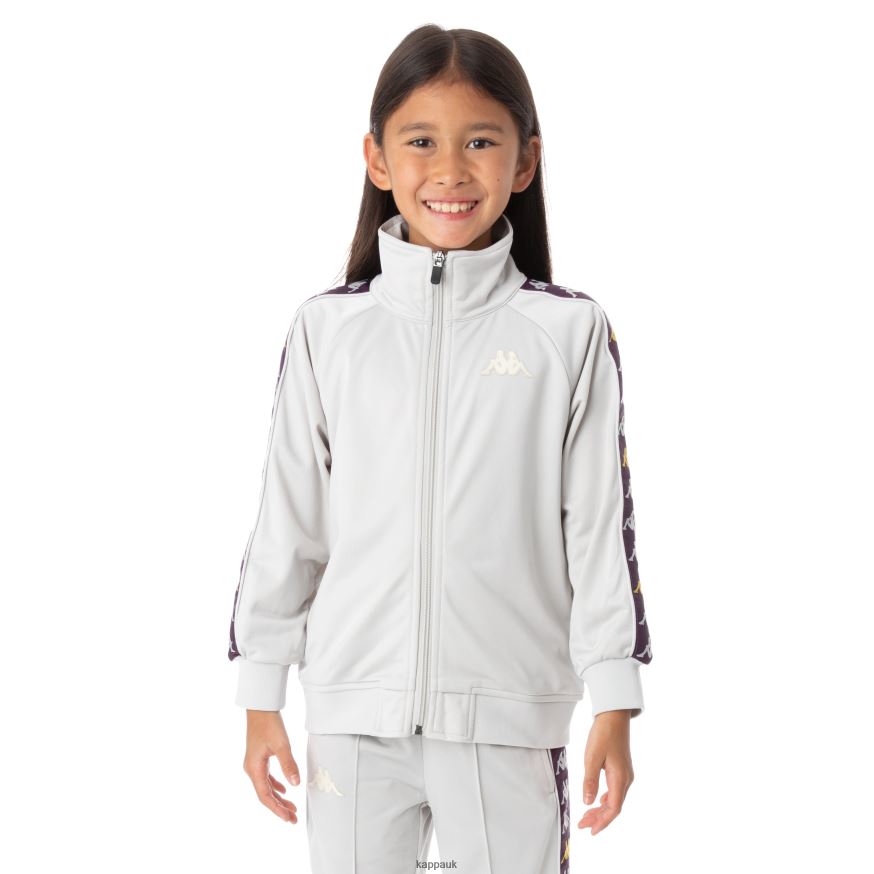 Kappa Kids 222 Banda Dullo Track Jacket Grey Silver 408H4N446 - Kappa Trainers UK