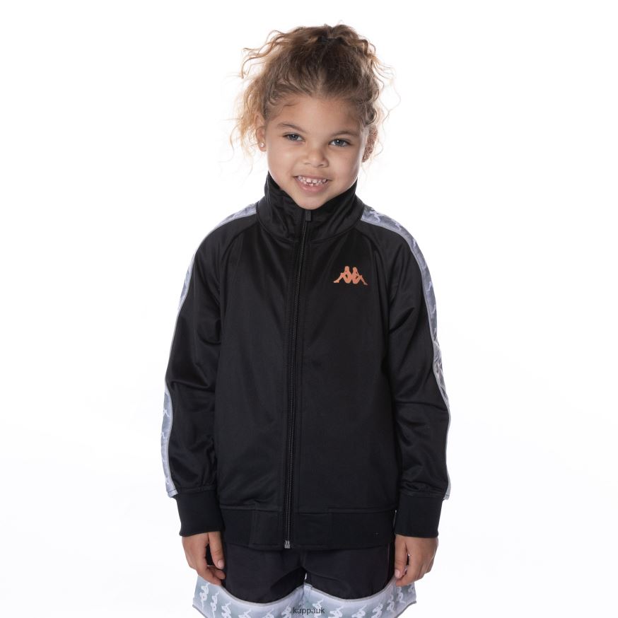 Kappa Kids 222 Banda Ganniston Track Jacket Jet Black 408H4N398 - Kappa Trainers UK