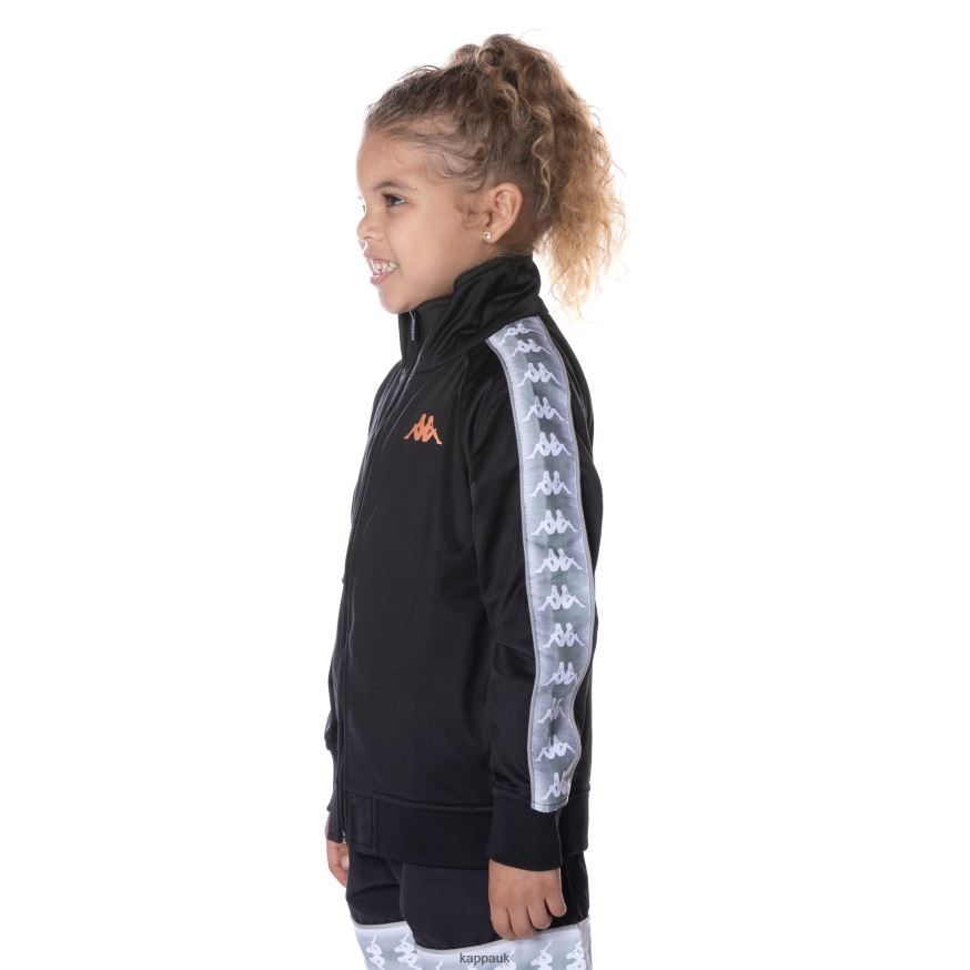 Kappa Kids 222 Banda Ganniston Track Jacket Jet Black 408H4N398 - Kappa Trainers UK