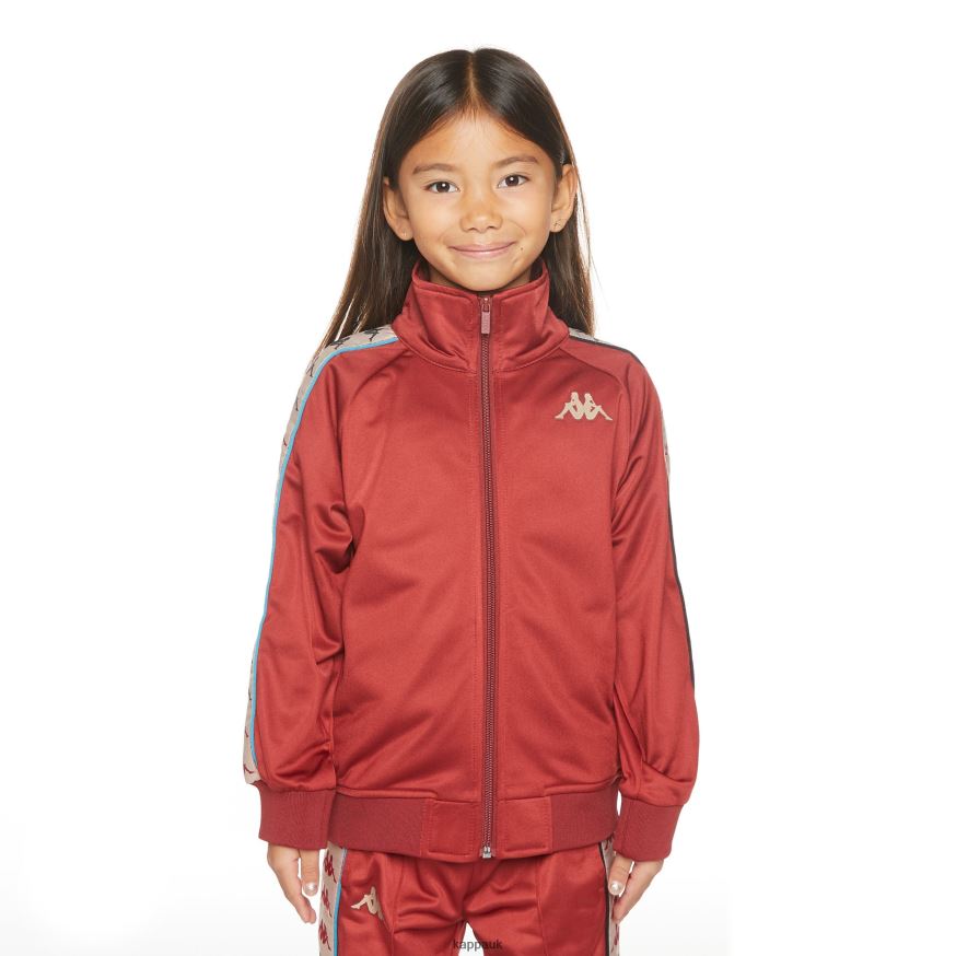 Kappa Kids 222 Banda Mercury Track Jacket Maroon Turqoise 408H4N400 - Kappa UK
