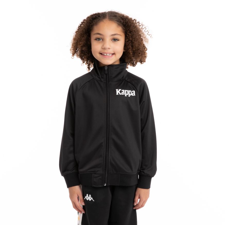 Kappa Kids Authentic Angost Track Jackets Black Smoke 408H4N420 - Kappa Tracksuit UK