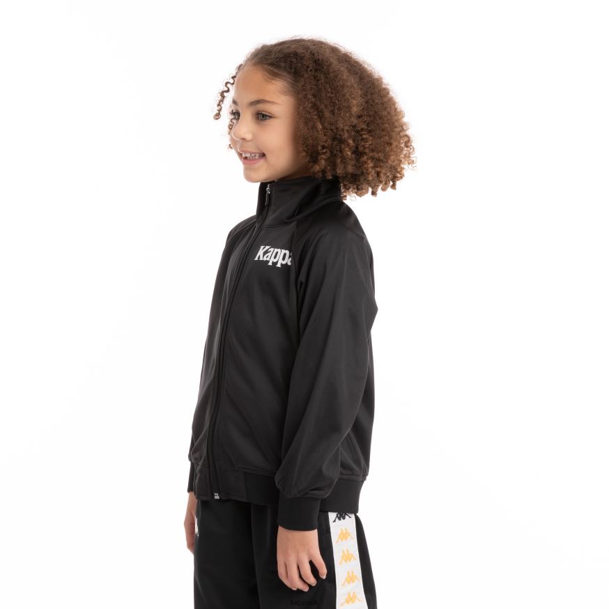 Kappa Kids Authentic Angost Track Jackets Black Smoke 408H4N420 - Kappa Tracksuit UK
