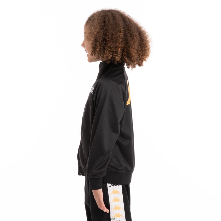 Kappa Kids Authentic Angost Track Jackets Black Smoke 408H4N420 - Kappa Tracksuit UK