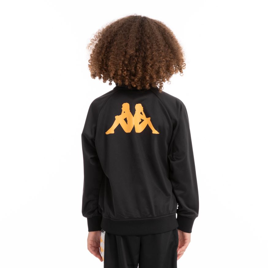 Kappa Kids Authentic Angost Track Jackets Black Smoke 408H4N420 - Kappa Tracksuit UK