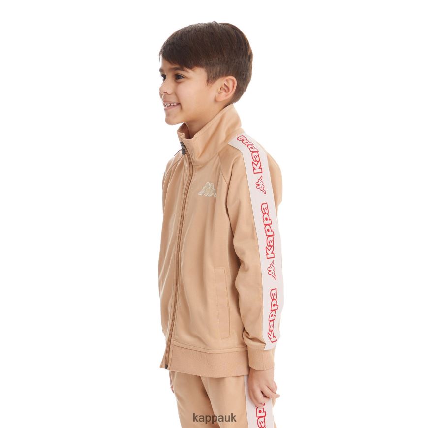 Kappa Kids Logo Tape Artem 2 Track Jacket Beige 408H4N426 - Kappa Tracksuit UK