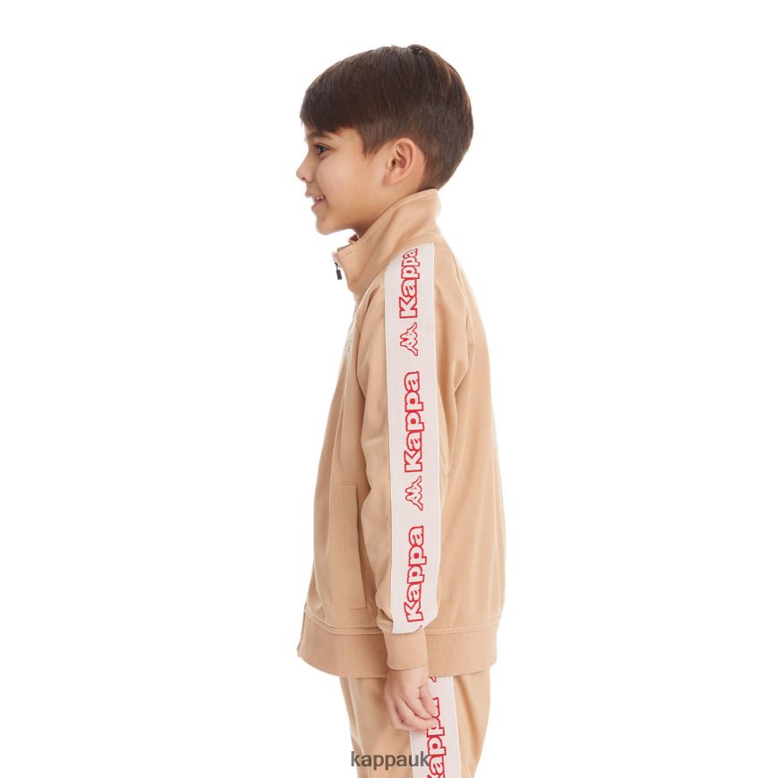 Kappa Kids Logo Tape Artem 2 Track Jacket Beige 408H4N426 - Kappa Tracksuit UK
