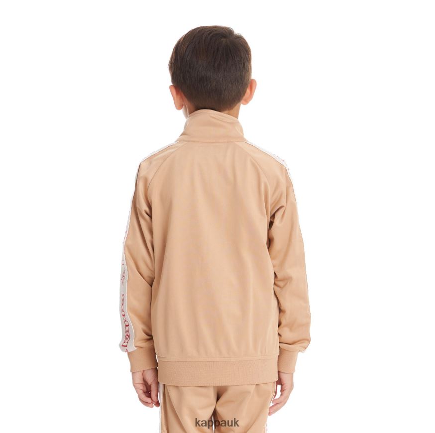 Kappa Kids Logo Tape Artem 2 Track Jacket Beige 408H4N426 - Kappa Tracksuit UK