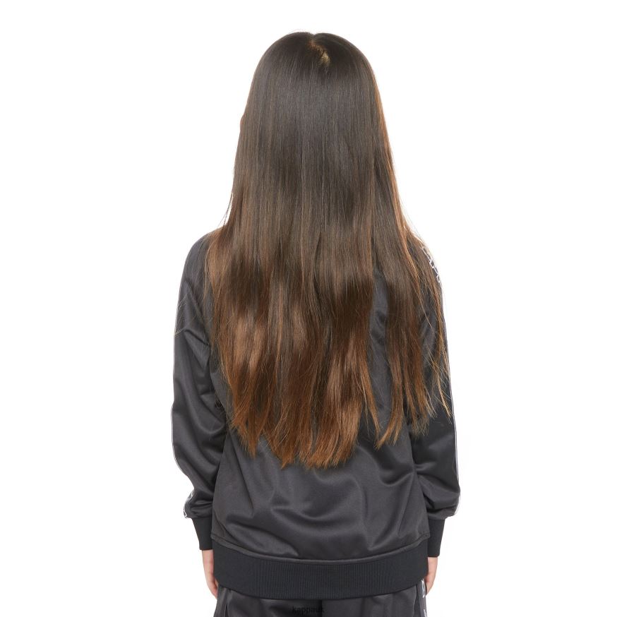 Kappa Kids Logo Tape Artem 2 Track Jacket Black Smoke 408H4N399 - Kappa Tracksuit UK