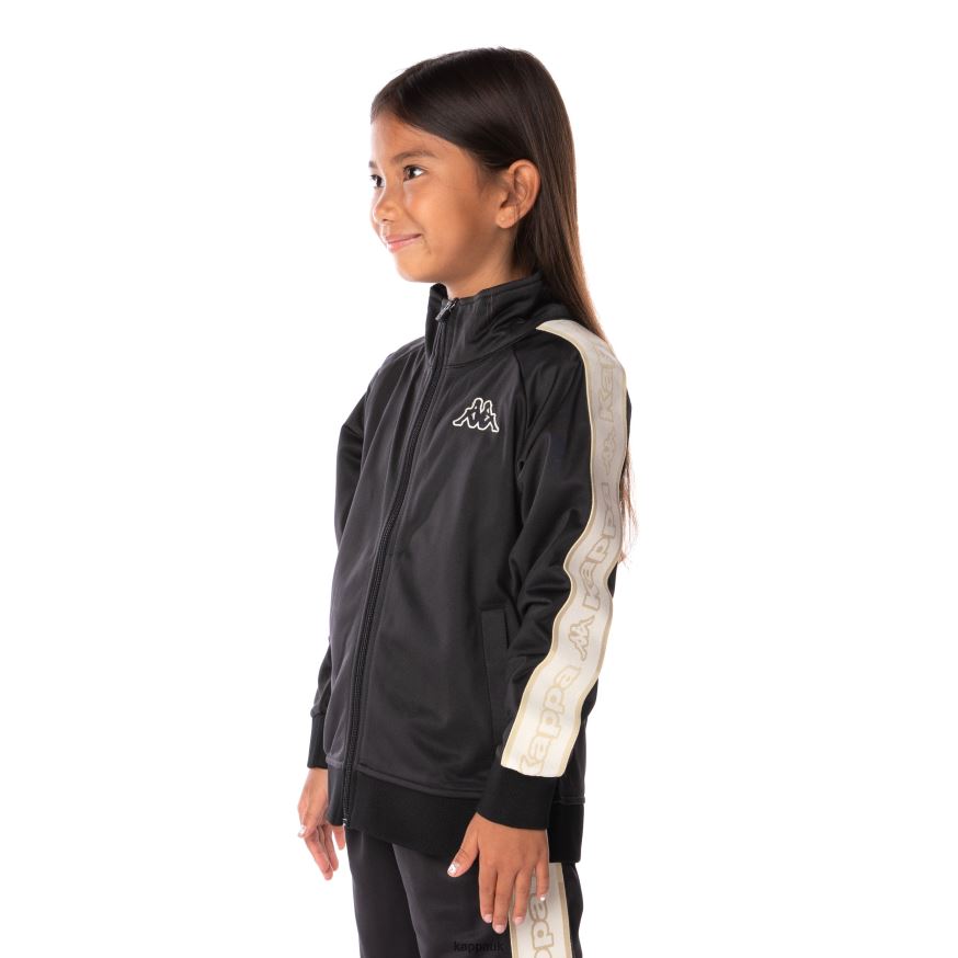 Kappa Kids Logo Tape Artem 2 Track Jacket Black Smoke 408H4N404 - Kappa Trainers UK