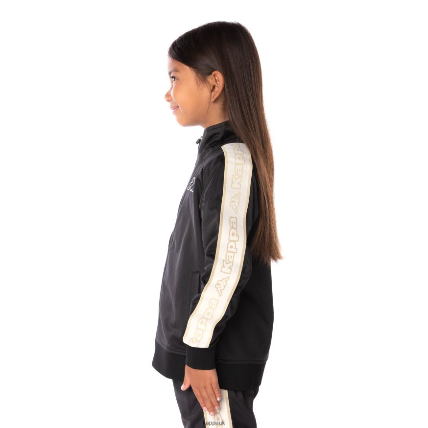 Kappa Kids Logo Tape Artem 2 Track Jacket Black Smoke 408H4N404 - Kappa Trainers UK