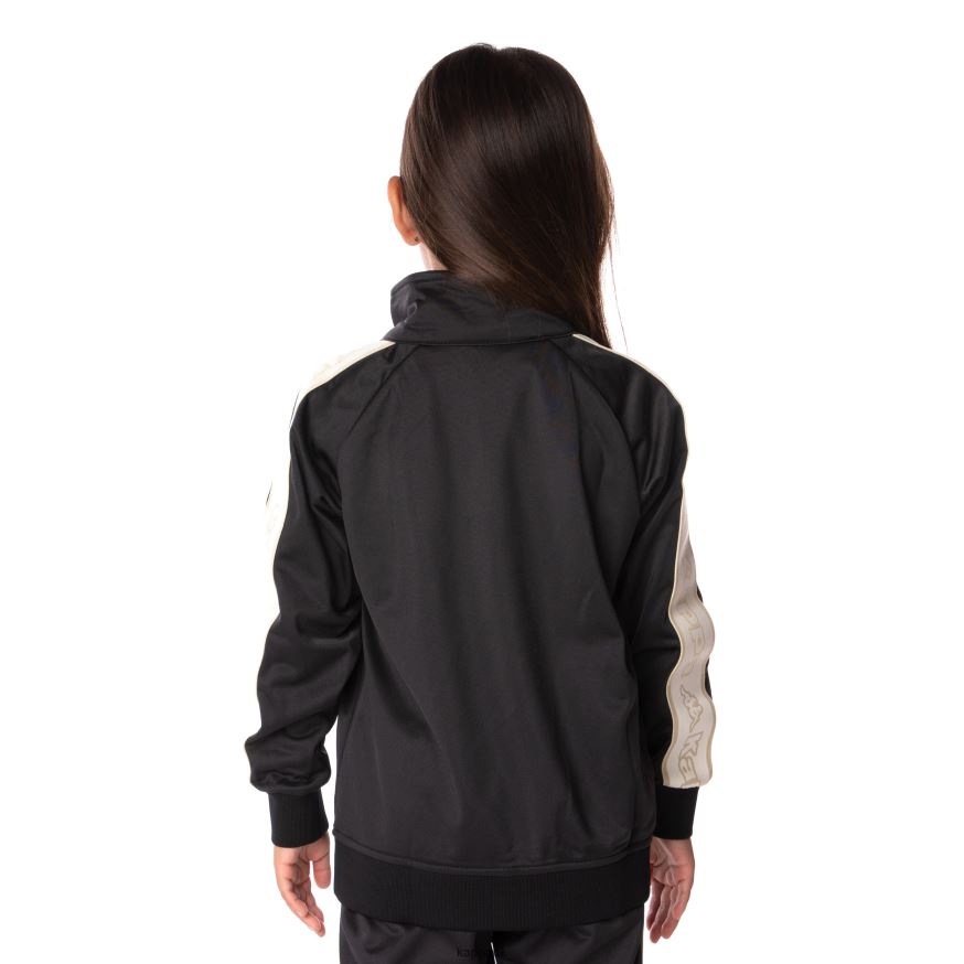 Kappa Kids Logo Tape Artem 2 Track Jacket Black Smoke 408H4N404 - Kappa Trainers UK