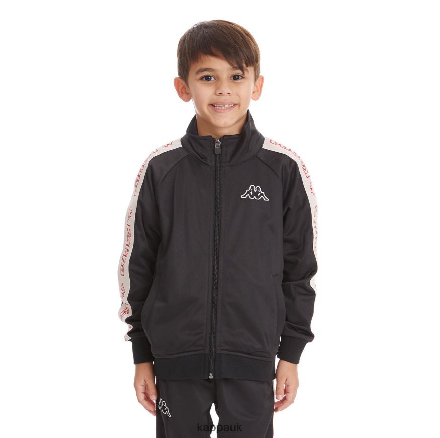Kappa Kids Logo Tape Artem 2 Track Jacket Black Smoke 408H4N427 - Kappa UK