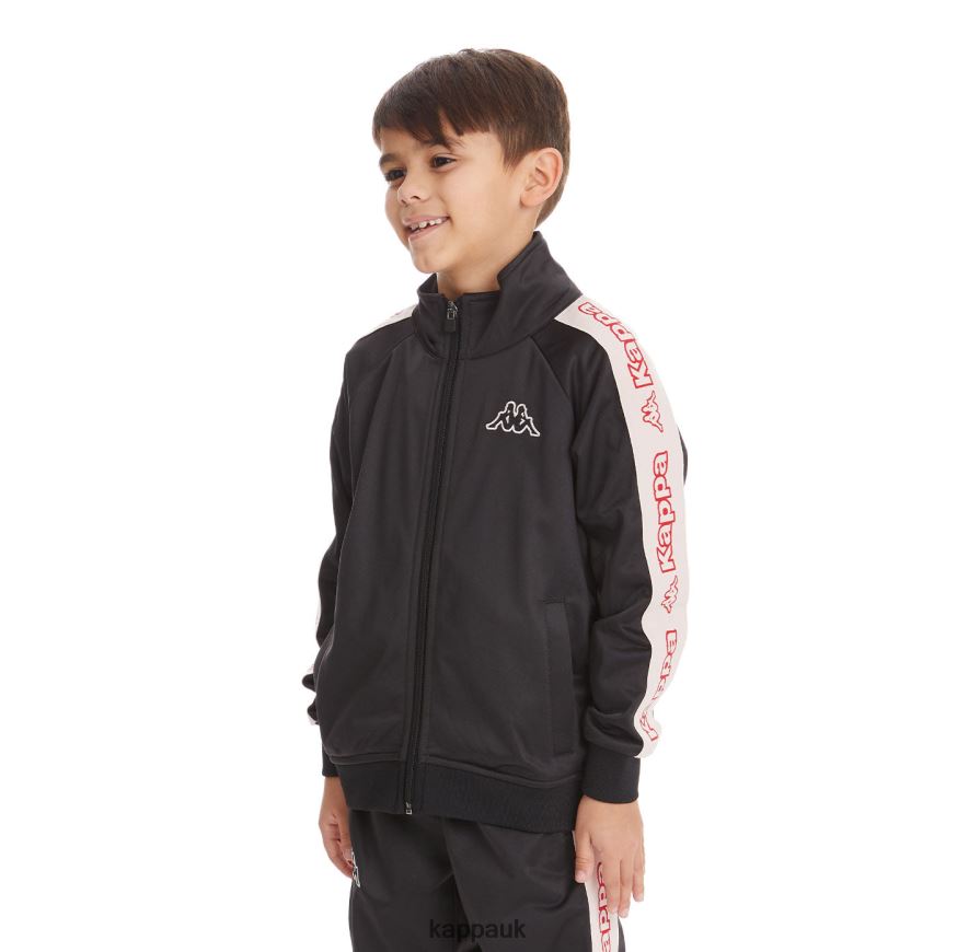 Kappa Kids Logo Tape Artem 2 Track Jacket Black Smoke 408H4N427 - Kappa UK