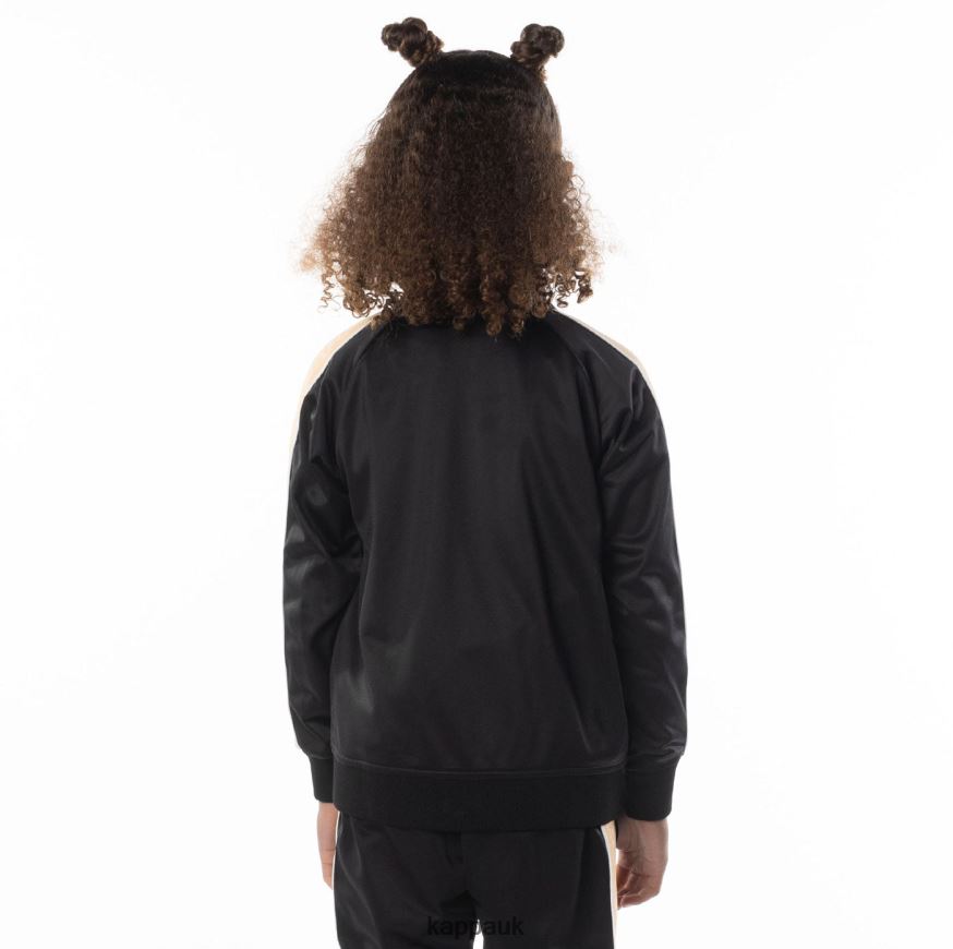 Kappa Kids Logo Tape Artem 2 Track Jacket Black Smoke Orange 408H4N410 - Kappa Trainers UK