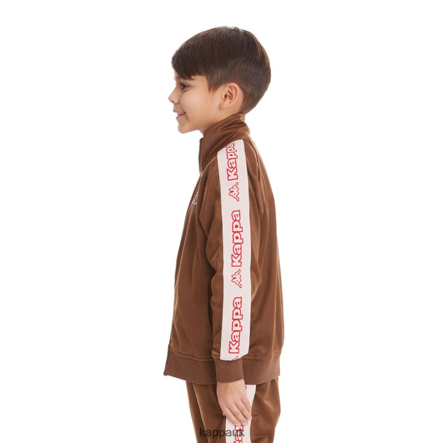 Kappa Kids Logo Tape Artem 2 Track Jacket Brown 408H4N425 - Kappa Trainers UK