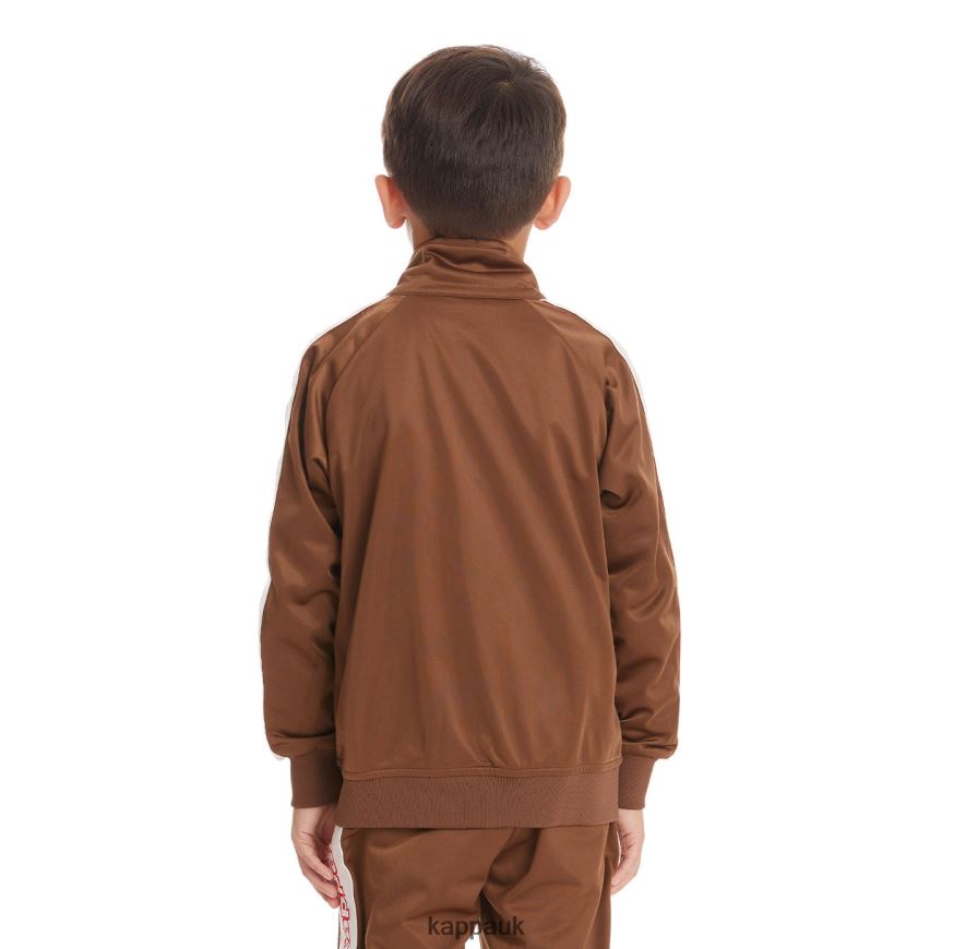 Kappa Kids Logo Tape Artem 2 Track Jacket Brown 408H4N425 - Kappa Trainers UK