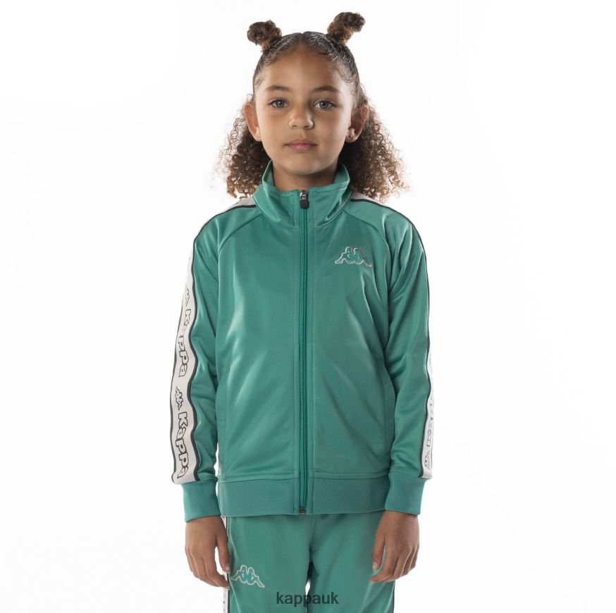 Kappa Kids Logo Tape Artem 2 Track Jacket Teal 408H4N408 - Kappa Tracksuit UK