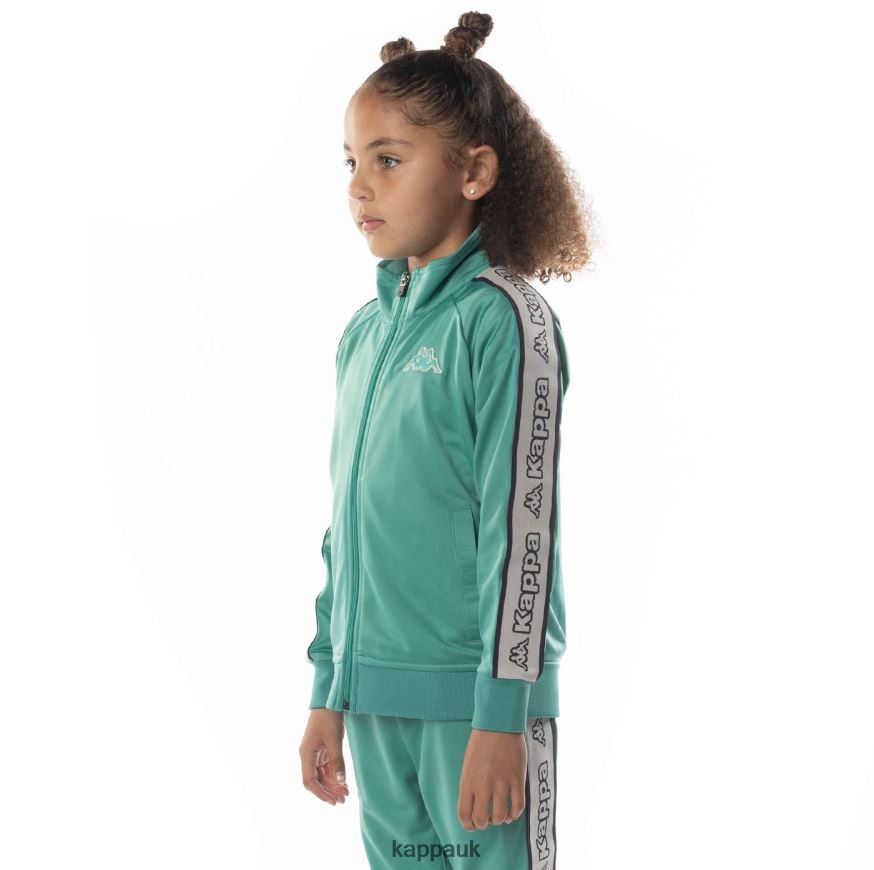 Kappa Kids Logo Tape Artem 2 Track Jacket Teal 408H4N408 - Kappa Tracksuit UK