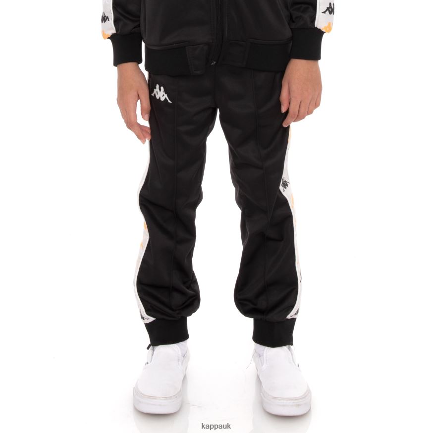 Kappa Kids 222 Banda Deky 2 Trackpants Black Smoke 408H4N476 - Kappa Trainers UK