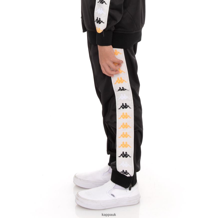 Kappa Kids 222 Banda Deky 2 Trackpants Black Smoke 408H4N476 - Kappa Trainers UK