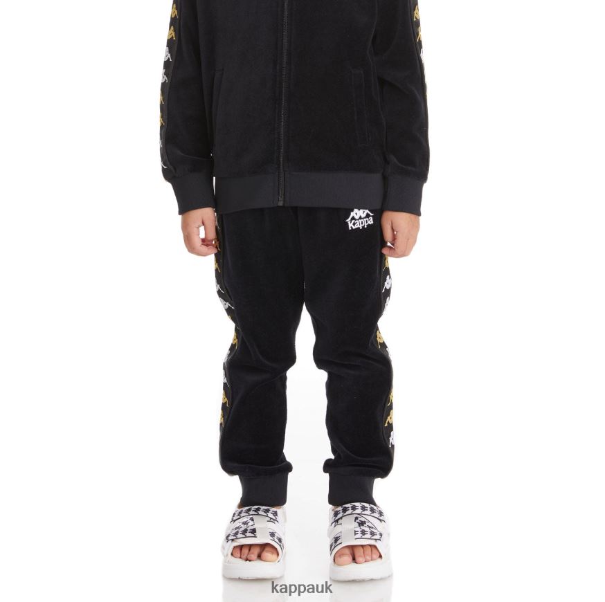 Kappa Kids 222 Banda Lorence Trackpants Black Smoke 408H4N491 - Kappa Trainers UK