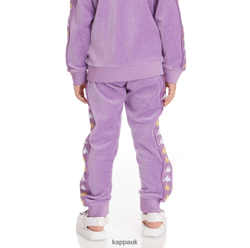 Kappa Kids 222 Banda Lorence Trackpants Violet Lavender 408H4N480 - Kappa Tracksuit UK