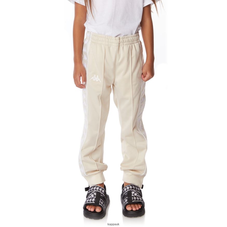 Kappa Kids 222 Banda Rastoriazz Trackpants Beige White 408H4N459 - Kappa Tracksuit UK