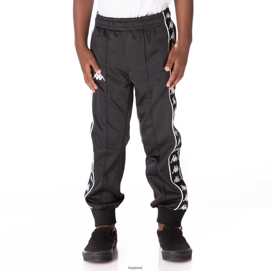 Kappa Kids 222 Banda Rastoriazz Trackpants Black Smoke 408H4N461 - Kappa Trainers UK