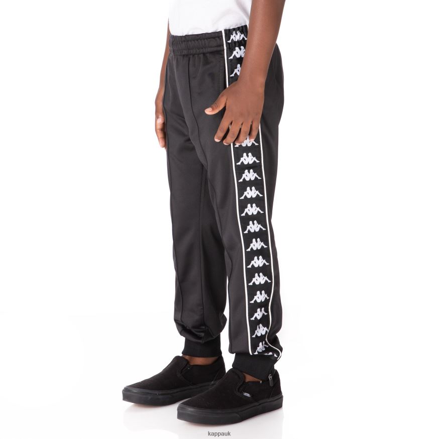 Kappa Kids 222 Banda Rastoriazz Trackpants Black Smoke 408H4N461 - Kappa Trainers UK