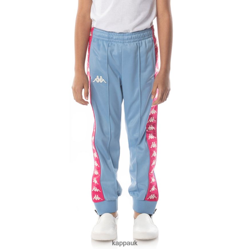 Kappa Kids 222 Banda Rastoriazz Trackpants Light Blue Pink 408H4N465 - Kappa Tracksuit UK