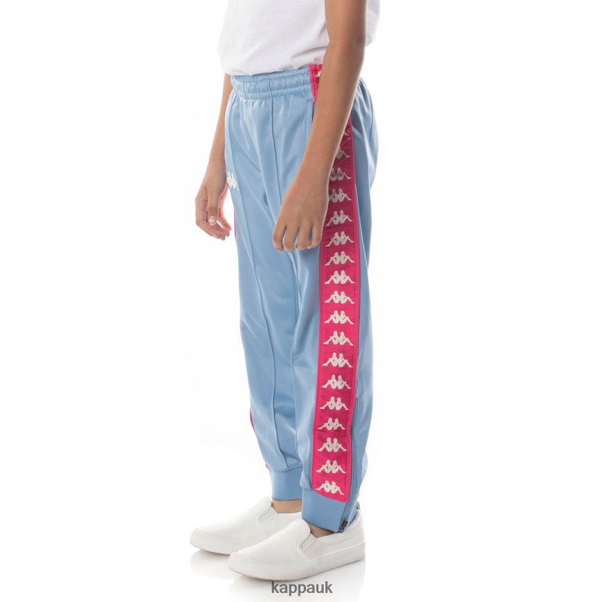 Kappa Kids 222 Banda Rastoriazz Trackpants Light Blue Pink 408H4N465 - Kappa Tracksuit UK