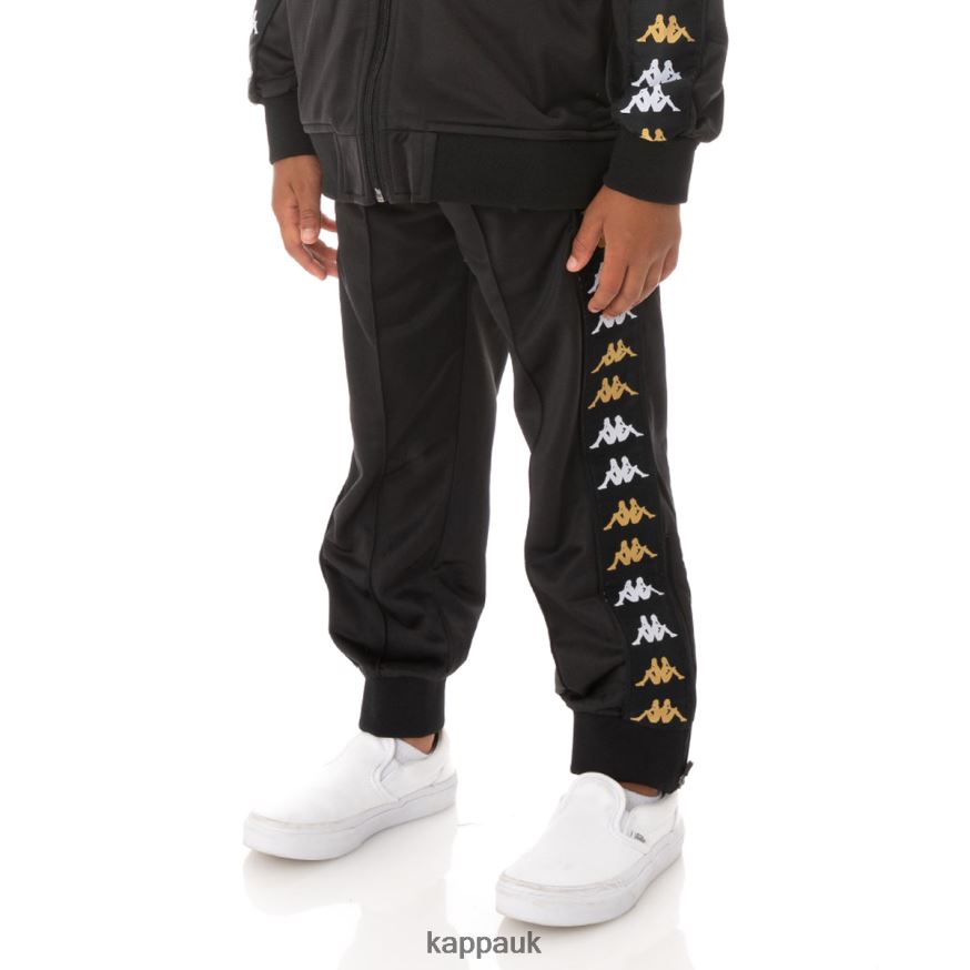 Kappa Kids 222 Banda Rastoriazzin Trackpants Black Smoke 408H4N488 - Kappa Trainers UK
