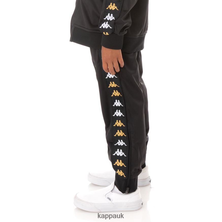 Kappa Kids 222 Banda Rastoriazzin Trackpants Black Smoke 408H4N488 - Kappa Trainers UK
