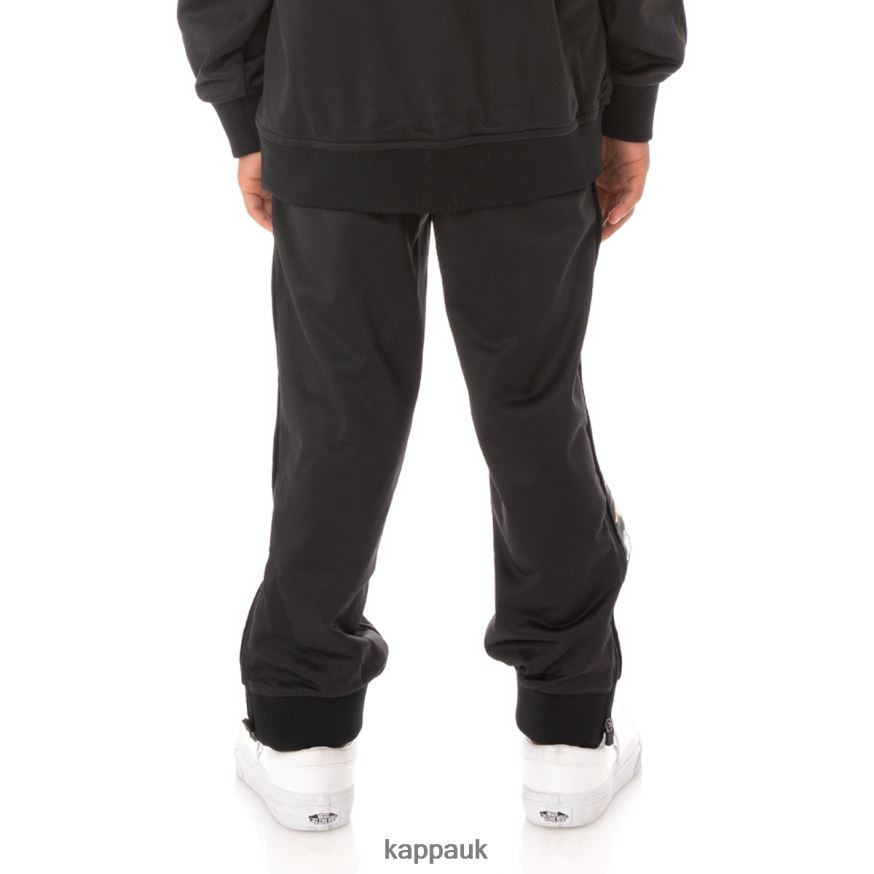 Kappa Kids 222 Banda Rastoriazzin Trackpants Black Smoke 408H4N488 - Kappa Trainers UK