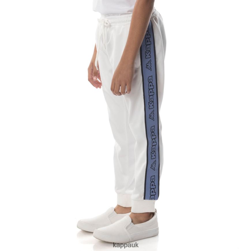 Kappa Kids Logo Tape Alic 2 Trackpants White Blue 408H4N463 - Kappa UK