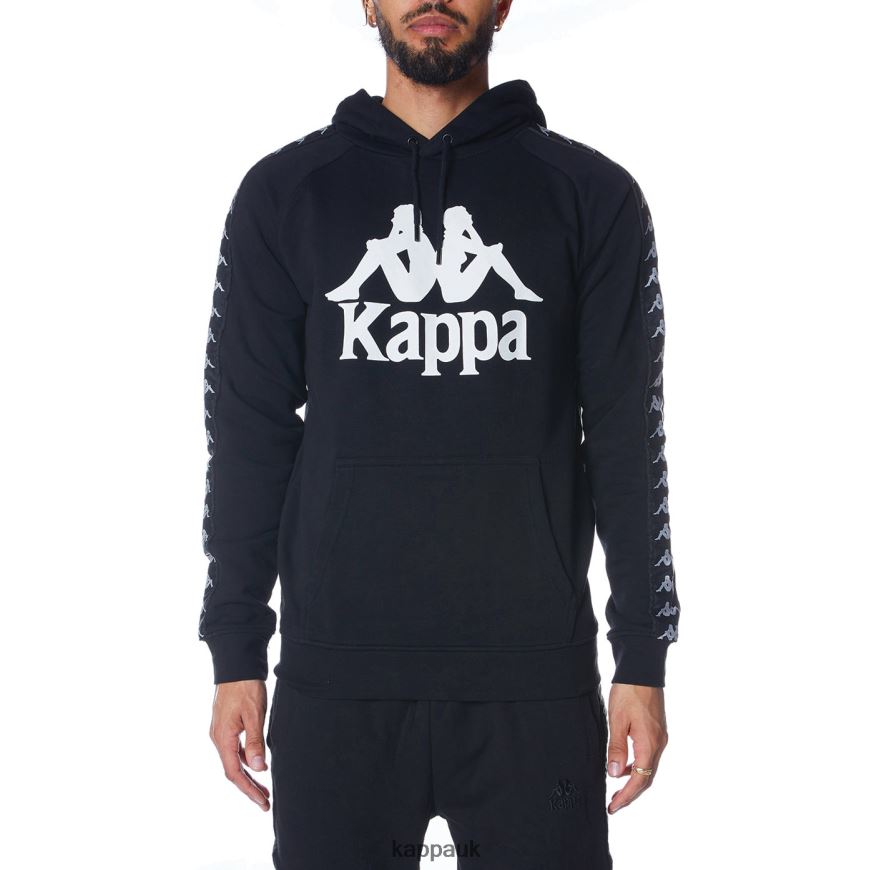 Kappa 222 Banda Hurtado 2 Hoodie Black White 408H4N43 - Kappa UK