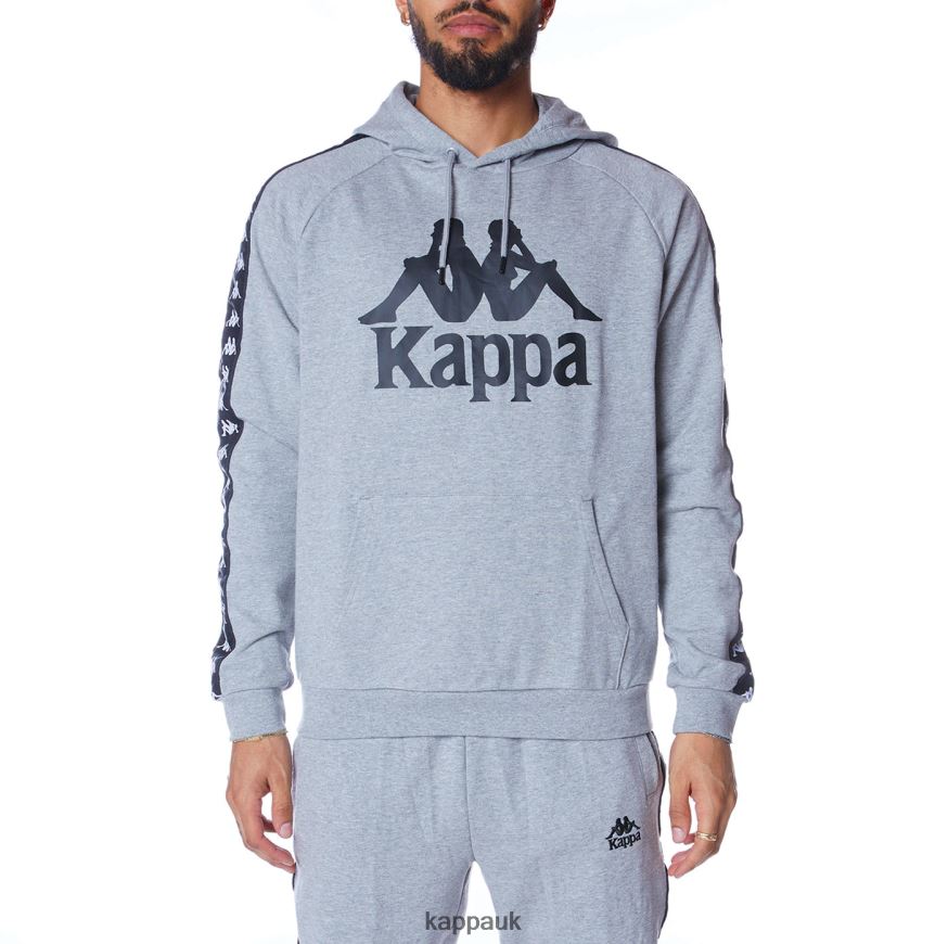 Kappa 222 Banda Hurtado 2 Hoodie Grey Md Mel Black 408H4N45 - Kappa Tracksuit UK