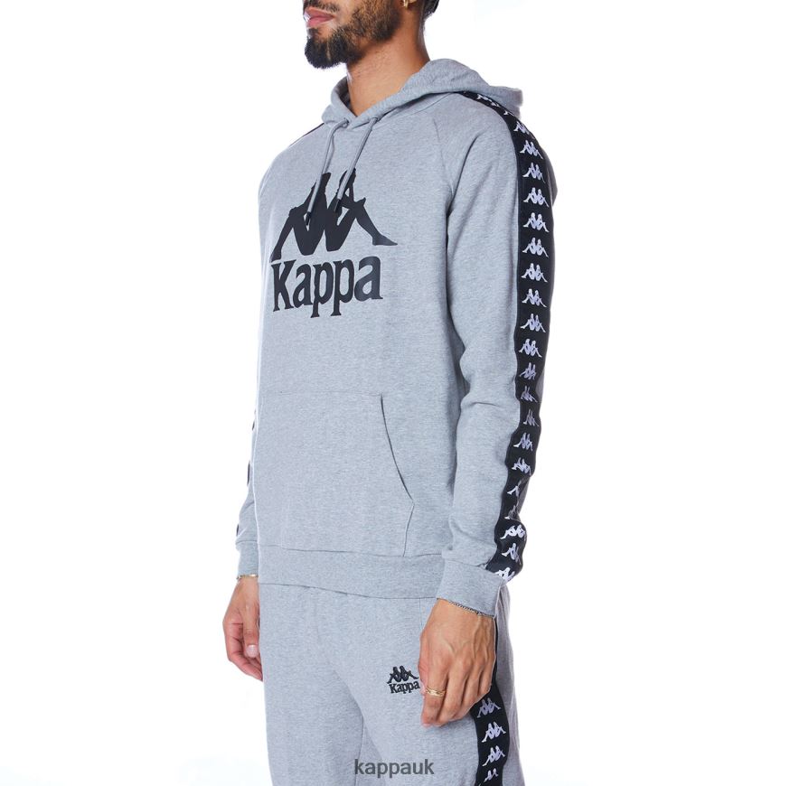Kappa 222 Banda Hurtado 2 Hoodie Grey Md Mel Black 408H4N45 - Kappa Tracksuit UK