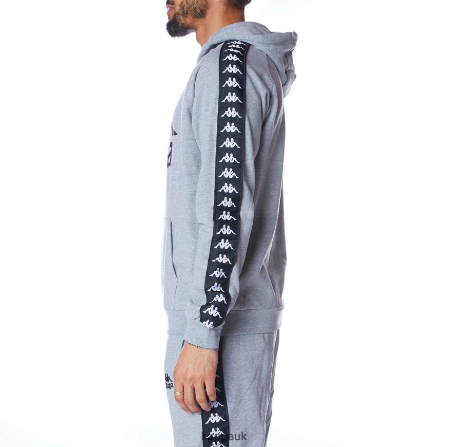 Kappa 222 Banda Hurtado 2 Hoodie Grey Md Mel Black 408H4N45 - Kappa Tracksuit UK