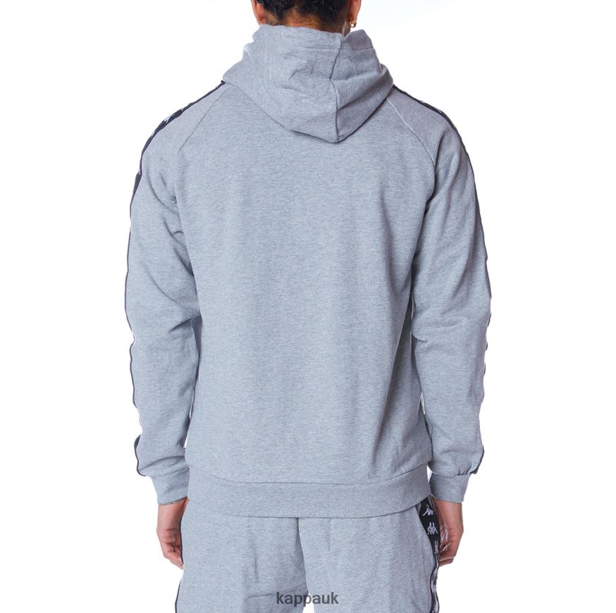 Kappa 222 Banda Hurtado 2 Hoodie Grey Md Mel Black 408H4N45 - Kappa Tracksuit UK