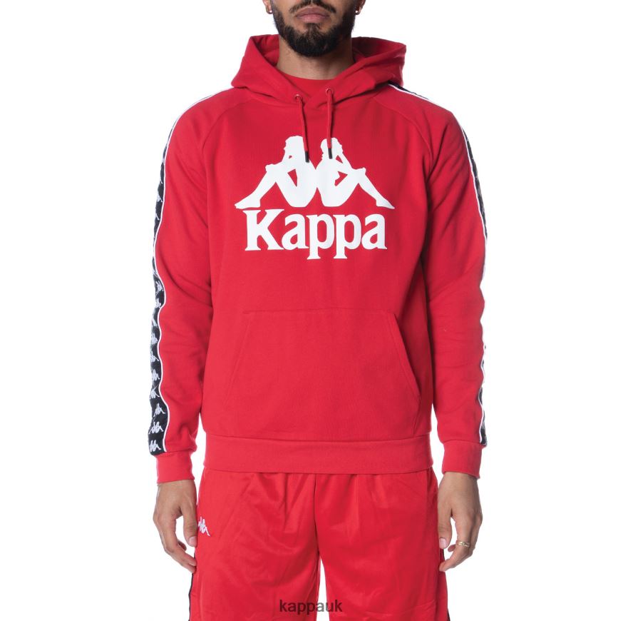 Kappa 222 Banda Hurtado 2 Hoodie Red Black 408H4N44 - Kappa Trainers UK